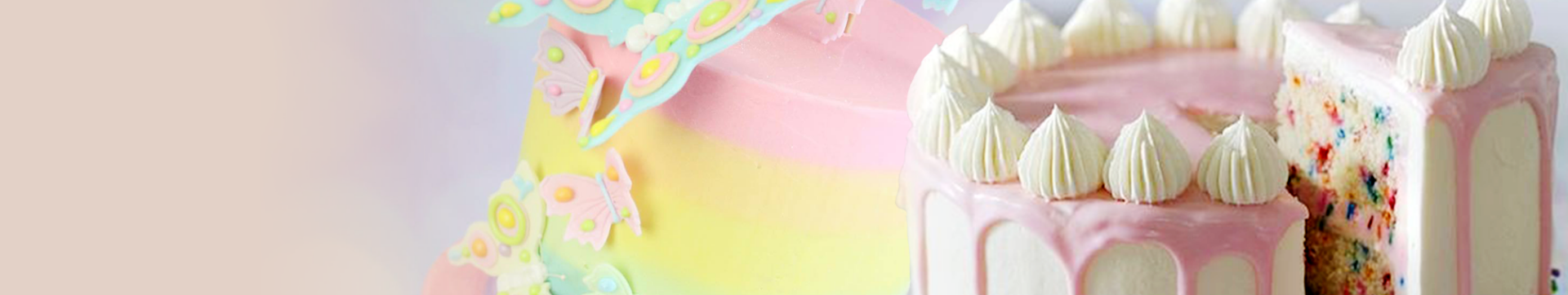 Pastel cake banner
